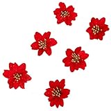 Refaxi 6CM赤- シミュレーションクリスマスの花クリスマスの花輪の装飾のアクセサリークリスマスの花のシミュレーション小さな花（20のセット）