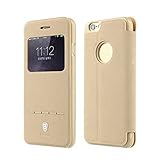 iPhone 6/6s Cases, Baseus Ultra ThinPU Leather Slider to Answer Case Windows Flip Cover Case with St