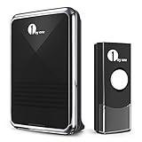 1byone Easy Chime Wireless Doorbell Kit, 1 Receiver & 1 Push Button with Sound and LED Flash, 36 Mel