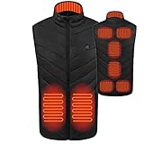 Quntum A.E 電熱ベスト 9/11つヒーター 大きいサイズ(S-4XL) 3段階温度調整 電熱ジャケット 防寒服 USB給電式 加熱