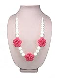 Holly Jolly Bab Flower Silicone Beaded Teething Necklace - Pink by Holly Jolly Baby
