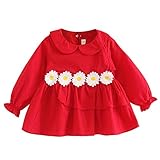 Cutelove　長袖ドレス　ワンピース　女の子　ガールズ　赤ちゃん　春　秋　コットン　可愛い　素敵　花　普段着