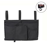 ベッドサイドストレージキャディwith 8ポケット、folodaベッドサイドHanging Organizer Bag for二段ベッド、Hostipalベッド、寮の部屋とベッドレール(ブラック)