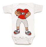Georgia Bulldogs Heads Up 。Football Baby Onesie