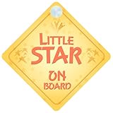 Little Star On Board Car Sign New Baby / Child Gift / Present / Baby Shower Surprise by mybabyonboar