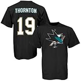 NHL Reebok San Jose Sharks # 19ジョー・ソーントンブラックNet Player Tシャツ S