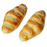 Zhhlinyuan 2x Artificial Fake Bread PU Fake Food