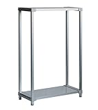 ※受注生産 返品・交換不可※選べる幅サイズ31段階！軽量アルミ製 収納ラック2段 棚板奥行36cm 高さ130cm 幅バリエーション 30～180cm (110cm)