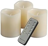 Gerson 3-Piece 3-Inch Flameless LED Candle Set with Universal Remote Control [並行輸入品]