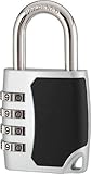 Bosvision 1.7インチ横幅Combination Padlock withリセット可能4桁組み合わせ、1 / 4インチシャックル – ブラック+シルバー