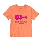 PATAGONIA BABY LIVE SIMPLY GUITAR T-SHIRT パタゴニア ベビー リブ シンプリー ギター ティーシャツ (18M, Peach Sherbet(PCHS))