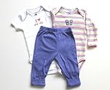 カーターズ【Carter's】(カーターズ　セット) 長袖ボディ・半袖ボディ・パンツ 3点セット☆マルチボーダー×ちょうちょ<br>24M