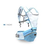 SONARIN 360°通気性プレミアムHipseatベビーキャリア、人間工学に基づいた、ミイラバッグ、100％コットン、通気性メッシュ裏地、持ち運びが簡単で簡単なママ、居心地の良い＆うるおいの赤ちゃ