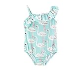 Carter 's Baby Girls ' Flamingoワンショルダーワンピース水着 カラー: グリーン