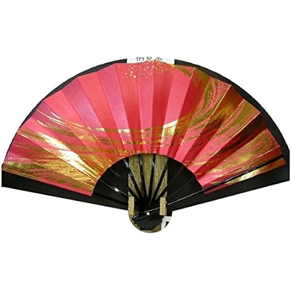 Amazon | [扇亘] A1017 舞扇子 金箔桜水流 紫天ぼかしシルバー地