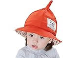 LOTUS LIFE かわいすぎる とんがり 帽子 キッズ こども コットン 男の子 女の子 両用 50cm NYC (オレンジ)