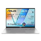 【Amazon.co.jp 限定】 ASUS ノートパソコン Vivobook S 16 M3607KA 16インチ AMD Ryzen AI 7 350 メモリ32GB SSD 512GB Windows 11 バッテリー駆動 17.6時間 重量 1.7kg Webカメラ内蔵 Type-C給電対応 有機ELパネル搭載 Copilot+PC AI PC M3607KA-AI7325SI