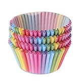 カラフルなレインボー紙カップケーキライナー 100 ピース/セットベーキングカップマットライナーホームベーカリーギフト包装用絶妙な装飾紙ケー