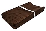 Luxe Basics Cover Comfy Contoured Changing Pad Cover, Chocolate Dot by Luxe Basics