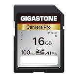 【5年データ復旧・無償交換保証】GIGASTONE SDカード 16GB Camera Pro SDHC UHS-I A1 V10 U1 C10 100 MB/s 高速 4K UHD & Full HD ビデオ Canon Nikon Sony Pentax Kodak Olympus Panasonicなど デジタルカメラ 一眼レフ対応 ミニケース1個付き