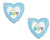 loonballoon It 's A Boyベビーシャワーブルードット柄Hearts ( 2 ) 18 "ドット柄ポリエステル・フィルムバルーン