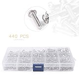Mallofusa 440x M3 M4 M5 304 ステンレス鋼製 六角 穴付 ボタン ヘッド ボルト スクリュー ナット セット