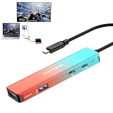 ANYOYO【2-in-1】キャプチャーボード＆拡張ハブ タイプC直結式 ゲームキャプチャー 4K30入力/1080p60fps録画 USB3.0超低遅延 HDMI出力 PD給電 USB-A 3.0 USB-Cポート搭載 witch/PS5/4対応 OBSライブ配信 収録 ドッキングステーション機能 プラグ＆プレイWindows/Mac