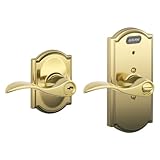 Schlage FE51 ACC 505 CAM Built-in Alarm, Camelot Collection Accent Keyed Entry Lever Door Lock, Brig