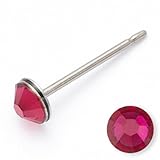 医療用素材のセカンドピアス スワロフスキーのチタン製ルビー