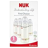 NUK First Choice Silicone 0-6mth 300ml Bottles - Cream Colour (4 per pack) Nuk最初の選択肢シリコーン0-6Mth 300ミ