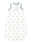 SwaddleDesigns Cotton Sleeping Sack with 2-Way Zipper, Made in USA, Premium Cotton Flannel, Elephant