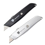 ORIENTOOLS　カッターナイフ ユーティリティナイフ　ヘビーデューティ　黒 シルバー 伸縮式 　厚物切断用カッター　2本 SIC116
