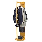 ミラー付き回転ハンガー 　ライトブラウン  送料無料