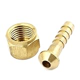 uxcell クイックカプラー 空気圧継手クイックカプラー 0.6cmめねじ 真鍮トーン 12.5mm直径