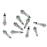 Baoblaze 3色選べる　10個入り　LED　信号光　指示灯　パイロットライト　12V DC　8mm　電気回路　各種の光指示信号用　小型家電製品　省エネ　交換用　 - 緑
