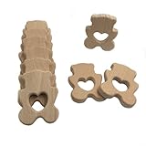 Kissteether 10pcs シロクマペンダント手作りの木製歯磨き粉有機自然ブナの木のおもちゃの動物の手DIYジュエリー作りのアクセサリー (10pcs)