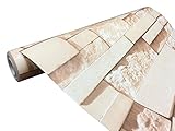 Active Island DIY 壁紙シール レンガ かんたん貼付シールタイプ クラシックレンガ カッティングシート リフォーム ウォールス テッカー 防水 模様替え (10m, ベージュレンガ)