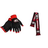 NCAA Georgia Bulldogsグローブソリッドニットand Bigロゴスカーフ2パックバンドル