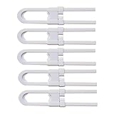 Jolieer 安全ロック U 形状のデザイン コップボード ワードローブ ドア 冷蔵庫 家具 ホワイト 5個セット (ホワイト)