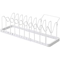 山崎実業 伸縮式 鍋蓋収納 シンク下 伸縮鍋蓋 & フライパンスタンド タワー