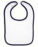 Rabbit Skins Infant Snap Bib in White w/ Navy in One Size by N/A [並行輸入品]