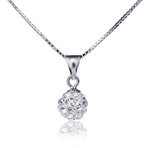 [ギフトジュエリー]クリスタルボール8mm・ネックレスペンダントシルバー925【エコーパッケージ　ミニポーチ付】NCW8