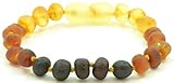 Unpolished Baltic Amber Bracelet / Anklet for Children- Baltic Amber Land - Knotted for Safety - Han