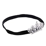 Lovoski ヘアバンド　ガールズ　新生児　プリンセス　クラウン　弾性　柔軟性　全６色 - ブラック