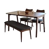 【4点セット】Wallage（ウォレッジ）ウォールナット ダイニングセット　135cm ダイニングテーブル+チェア2脚＋ベンチ