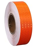 超高輝度反射テープ 蛍光反射ステッカー 車装飾反射シール 夜間 事故防止 安全標識 (幅5cm、長さ45m, 橙)