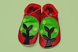 【英国製カーフレザーベビーシューズ】《木かげ/赤 Tree/red　》 (S)