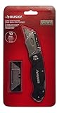 Husky Black Sure-Grip Folding Lock-Back Utility Knife-Including 10 Replacement Blades [並行輸入品]