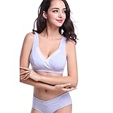 （ワボーズ） Waboats 妊婦 産前 産後 授乳用 マタニティブラジャー やわらか ショーツ 2点セット バイオレット セット M