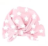 星の印　可愛い　赤ちゃんの用品　ウサギの耳を結ぶ帽子　子供の帽子 (ピンク)